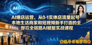 AI爆店运营，从0-1实体店流量起号，本地生活商家和短视频新手打造的全链路AI赋能实战课程-流年日记