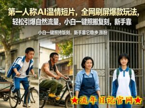 第一人称AI温情短片，全网刷屏爆款玩法，轻松引爆自然流量，小白一键照搬复刻，新手靠它稳步涨粉-流年日记