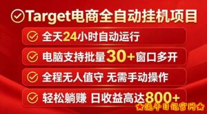 Target电商全自动挂G项目，电脑可批量30+窗口运行，日收益入800，全程无人值守，无需手动操作【揭秘】-流年日记