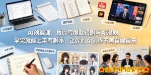 AI创编课，教你写爆款短剧与AI漫剧，学完就能上手写剧本，让你的AI创作不再自娱自乐-流年日记