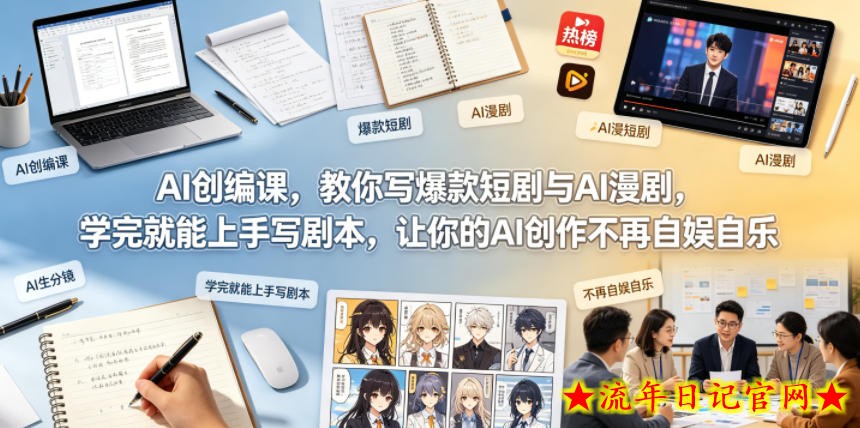 AI创编课，教你写爆款短剧与AI漫剧，学完就能上手写剧本，让你的AI创作不再自娱自乐