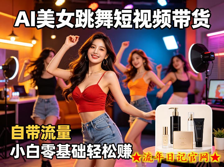 AI美女跳舞短视频带货：自带流量，小白零基础轻松賺，详细拆解