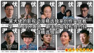 某大佬的影视动漫精选独家创作实战教学，从0到1落地，新手也能轻松签约抖音精选独家-流年日记