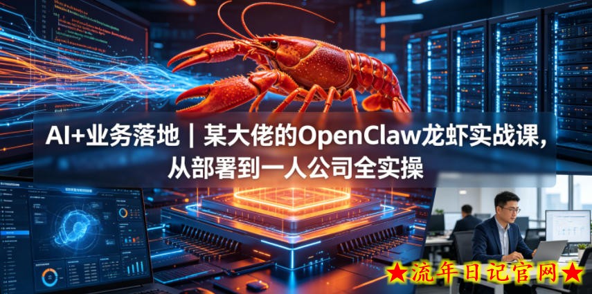 AI+业务落地｜某大佬的OpenClaw小龙虾实战课，从部署到一人公司全实操