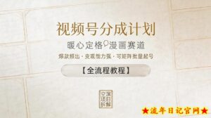 视频号分成计划，暖心定格漫画赛道，爆款频出，变现能力强，可矩阵批量起号【全流程教程】-流年日记