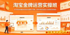 淘宝金牌运营实操班，从0开始系统解决你淘宝运营核心问题，手把手带你完成从小白到高手的蜕变-流年日记