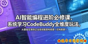 AI智能编程进阶必修课，系统学习CodeBuddy全维度玩法，从基础实操到企业级技能架构搭建一站式精通-流年日记