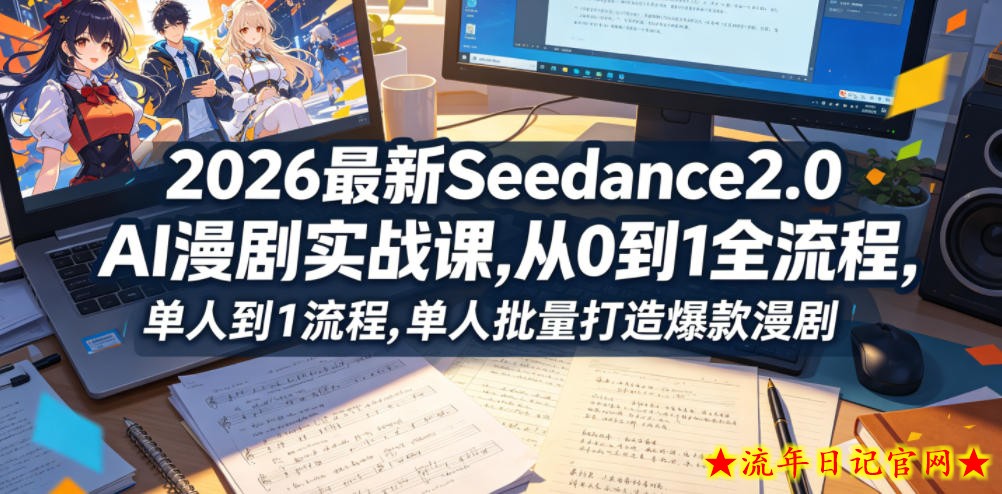 2026最新Seedance2.0 AI漫剧实战课,，从0到1全流程，单人批量打造爆款漫剧