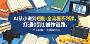 AI从小说到短剧全流程系列课，打通0到1创作链路，一个人就是一支影视团队-流年日记
