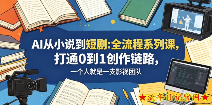 AI从小说到短剧全流程系列课，打通0到1创作链路，一个人就是一支影视团队