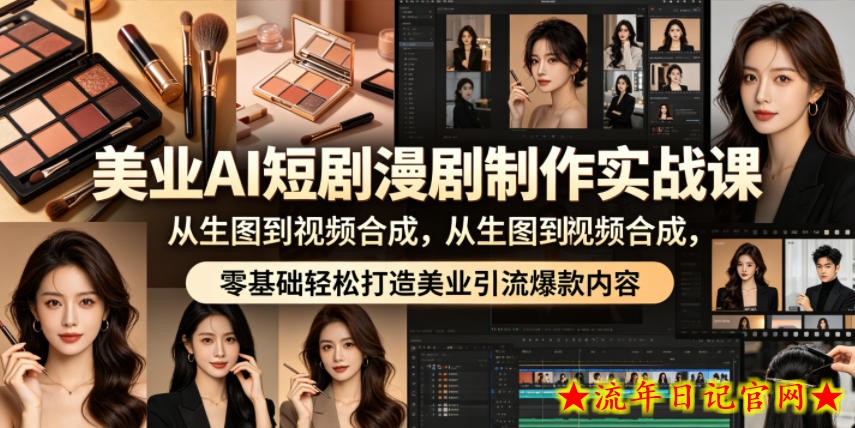 美业AI短剧漫剧制作实战课，从生图到视频合成，零基础轻松打造美业引流爆款内容
