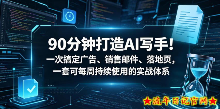 90分钟打造AI写手！一次搞定广告、销售邮件、落地页，一套可每周持续使用的实战体系【原创双语字幕】