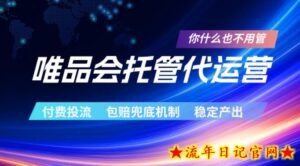 唯品会托管代运营，付费投流玩法，包赔兜底机制，稳定产出【揭秘】-流年日记