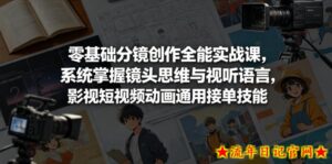 零基础分镜创作全能实战课,系统掌握镜头思维与视听语言,影视短视频动画通用接单技能-流年日记