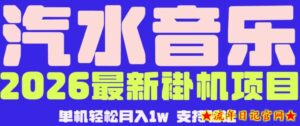 【汽水音乐挂G】26年最新玩法，全自动运行，可矩阵放大，月收5000-1W，独家技术【揭秘】-流年日记