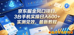 京东掘金风口项目，3台手机实操日入600+，实测见效，最新教程【揭秘】-流年日记