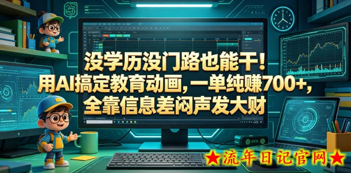 没学历没门路也能干！用AI搞定教育动画，一单纯賺700+，全靠信息差闷声发大财【揭秘】