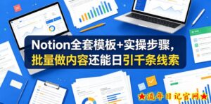 Notion全套模板+实操步骤，批量做内容还能日引千条线索【原创双语字幕】-流年日记