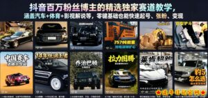 抖音百万粉丝博主的精选独家赛道教学,涵盖汽车+体育+影视解说等,零基础也能快速起号、涨粉、变现-流年日记