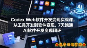 Codex Web软件开发变现实战课,从工具开发到软件变现,7天跑通AI软件开发变现闭环-流年日记