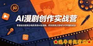 AI漫剧创作实战营,零基础也能做出电影质感AI短漫剧,把创意真正落地为可传播的成品-流年日记