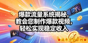 爆款流量系统揭秘，教会您制作爆款视频，轻松实现稳定收入【原创双语字幕】-流年日记