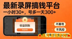 最新实测录屏搞钱平台！单小时稳拿30+，多号批量做一天300+，全程不黑号、不风控，收益直接到账【揭秘】-流年日记
