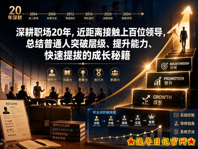 付费文章：深耕职场20年，近距离接触上百位领导，总结普通人突破层级、提升能力、快速提拔的成长秘籍（全网独家干货）