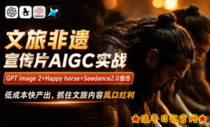 文旅非遗宣传片AIGC实战，GPT image 2+Happy horse+Seedance2.0组合，低成本快产出，抓住文旅内容风口红利-流年日记