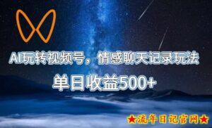 AI玩转视频号，情感聊天记录玩法，单日收益500+【揭秘】-流年日记