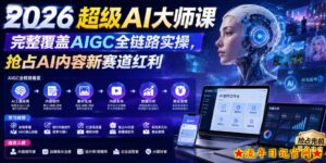2026超级AI大师课,完整覆盖AIGC全链路实操,抢占AI内容新赛道红利-流年日记