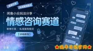 闲鱼小众玩法分享，情感咨询赛道，客单价高，私域复购稳定【详细教程】-流年日记