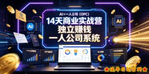 AI×一人公司(OPC)14天商业实战营,用AI帮你搭建一个属于你自己的、能独立賺钱的一人公司系统-流年日记