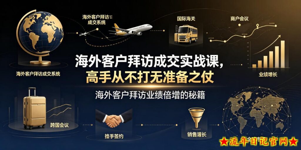 海外客户拜访成交实战课,高手从不打无准备之仗,海外客户拜访业绩倍增的秘籍-流年日记
