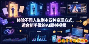 体验不同人生副本四种变现方式,适合新手做的AI题材视频-流年日记