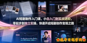 AI短剧制作入门课,小白入门到实战进阶,零起步到独立实操,快速开启短剧创作变现之路-流年日记