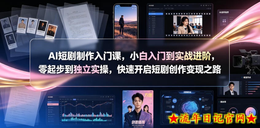 AI短剧制作入门课，小白入门到实战进阶，零起步到独立实操，快速开启短剧创作变现之路