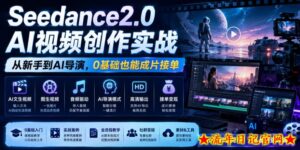 Seedance2.0 AI视频创作实战，从新手到AI导演，0基础也能成片接单变现-流年日记