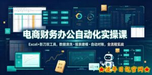 电商财务办公自动化实操课,Excel+影刀双工具,数据清洗・报表建模・自动对账,全流程实战-流年日记