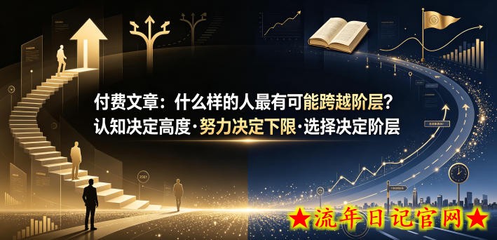 付费文章：什么样的人最有可能跨越阶层？认知决定高度·努力决定下限·选择决定阶层