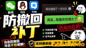 Windows下PC版微信/QQ/TIM的防撤回多开工具!开源免费使用,且免费长期维护RevokeMsgPatcher-流年日记