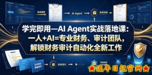 学完即用—AI Agent实战落地课:一人+AI=专业财务、审计团队,解锁财务审计自动化全新工作模式-流年日记