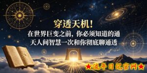 付费文章:穿透天机!在世界巨变之前,你必须知道的通天人间智慧一次和你彻底聊通透-流年日记