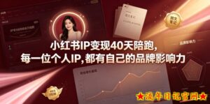 小红书IP变现40天陪跑,每一位个人IP,都有自己的品牌影响力-流年日记