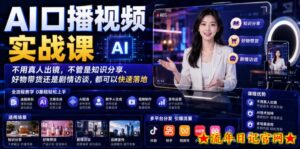 AI口播视频实战课,不用真人出镜,不管是知识分享、好物带货还是剧情访谈,都可以快速落地-流年日记