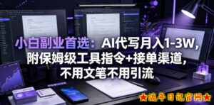 小白副业首选:AI代写月入1-3W,附保姆级工具指令+接单渠道,不用文笔不用引流【揭秘】-流年日记