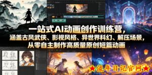 一站式AI动画创作训练营,涵盖古风武侠、影视风格、异世界科幻、解压场景,从零自主制作高质量原创短篇动画-流年日记