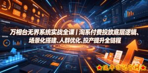 万相台无界系统实战全课|淘系付费投放底层逻辑、场景化搭建、人群优化、投产提升全链路运营教程-流年日记