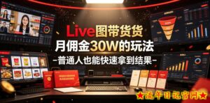 Live图带货月佣金30W的玩法-普通人也能快速拿到结果-流年日记