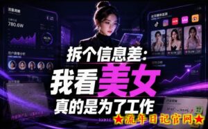 【理直气壮】我给看美女找了一个非常恰当的理由,信息差项目-流年日记